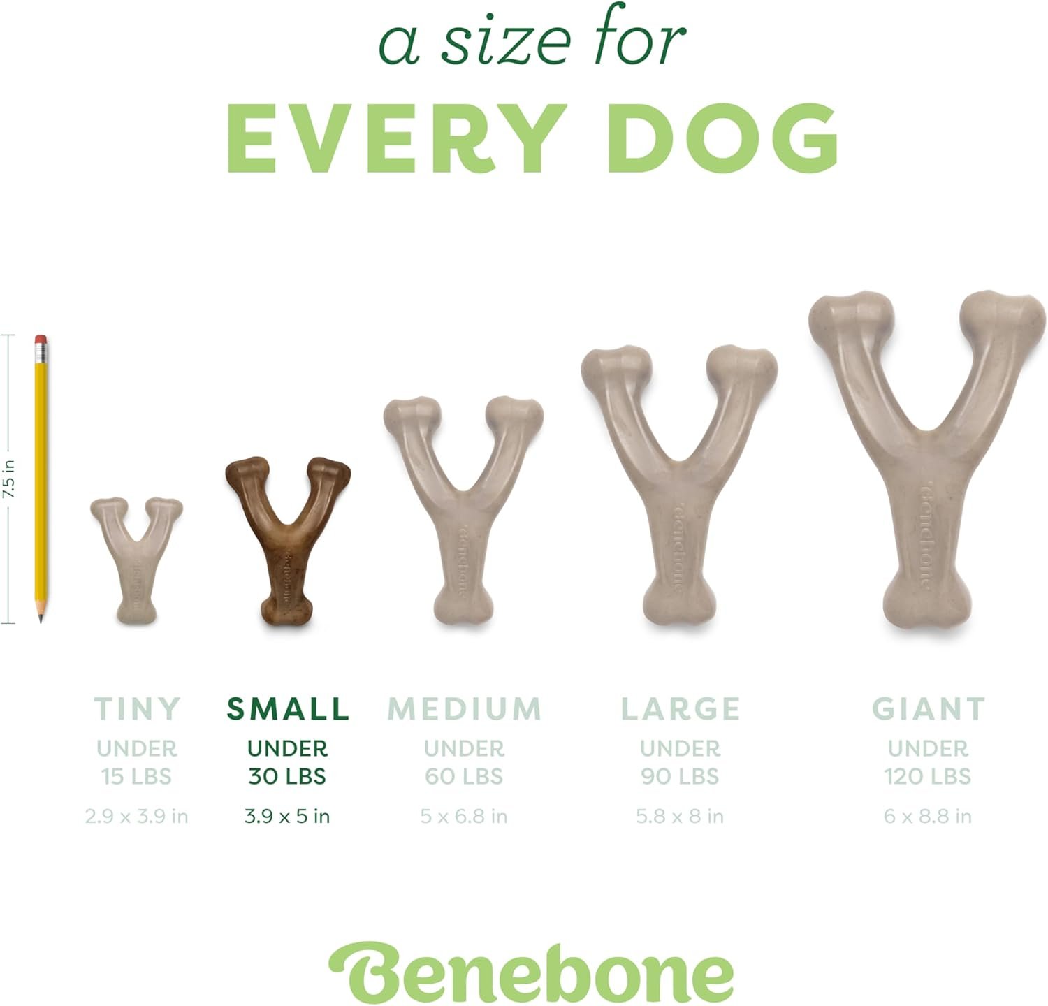 benebone wishbone Tamaños