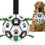 Pelotas para perros. Pelota de fútbol interactiva para perros, Pelota con cuerda, juguete de tirar para perros, juguete de agua para perros, bolas duraderas para perros medianos y grandes, (8 pulgadas)