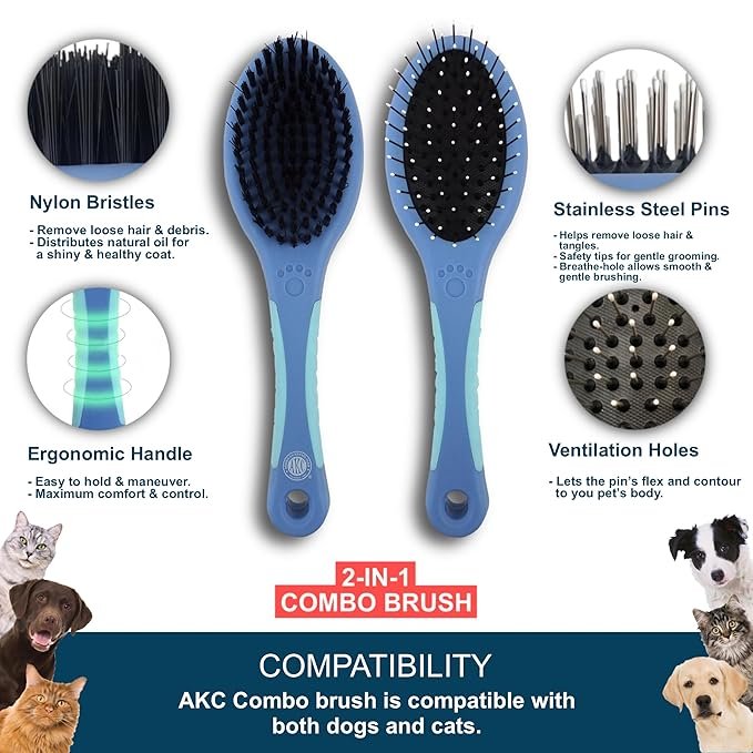 Nylon bristle dog brush for thin hair areas. Dog Accessories